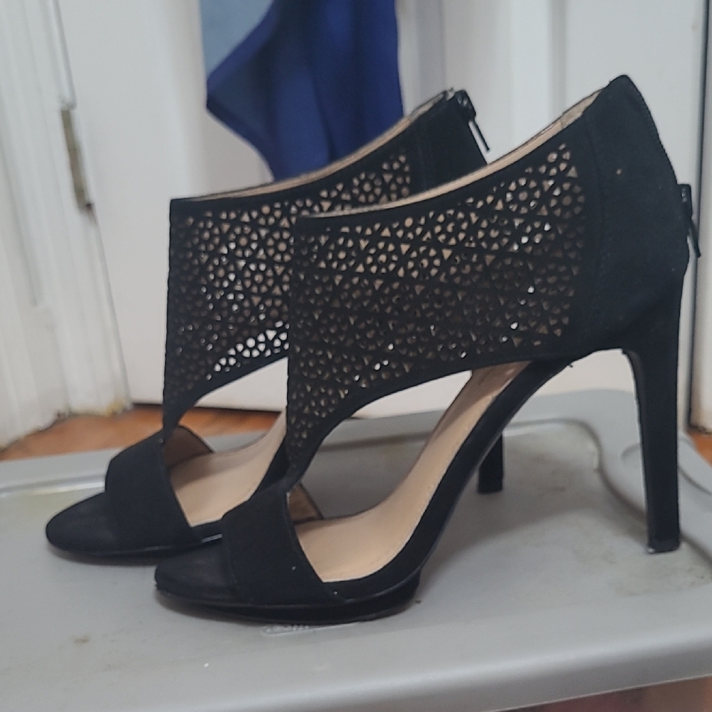 BCBGeneration Black Laser-Cut Heels